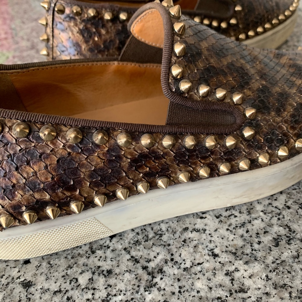 Christian Louboutin Leopard Print Python Leather … - image 7